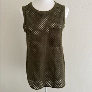 Banana Republic Women’s Olive Green Sleeveless Mesh Tank Top